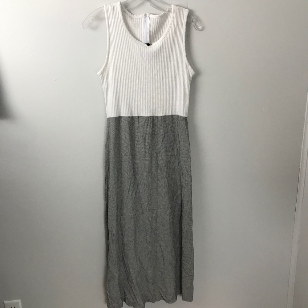 Vintage 90s Midi Dress Sleeveless Ribbed